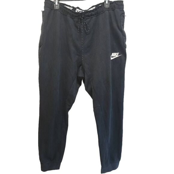 NIKE Men's Size XL AV15 Slim Fleece Jogger Sweatpants Black AQ7230-010 C22 - Picture 1 of 13
